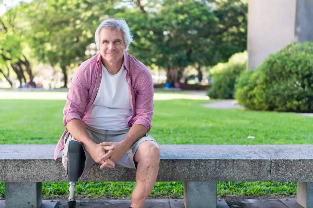 Latin American man with Disability in Buenos Aires Park
